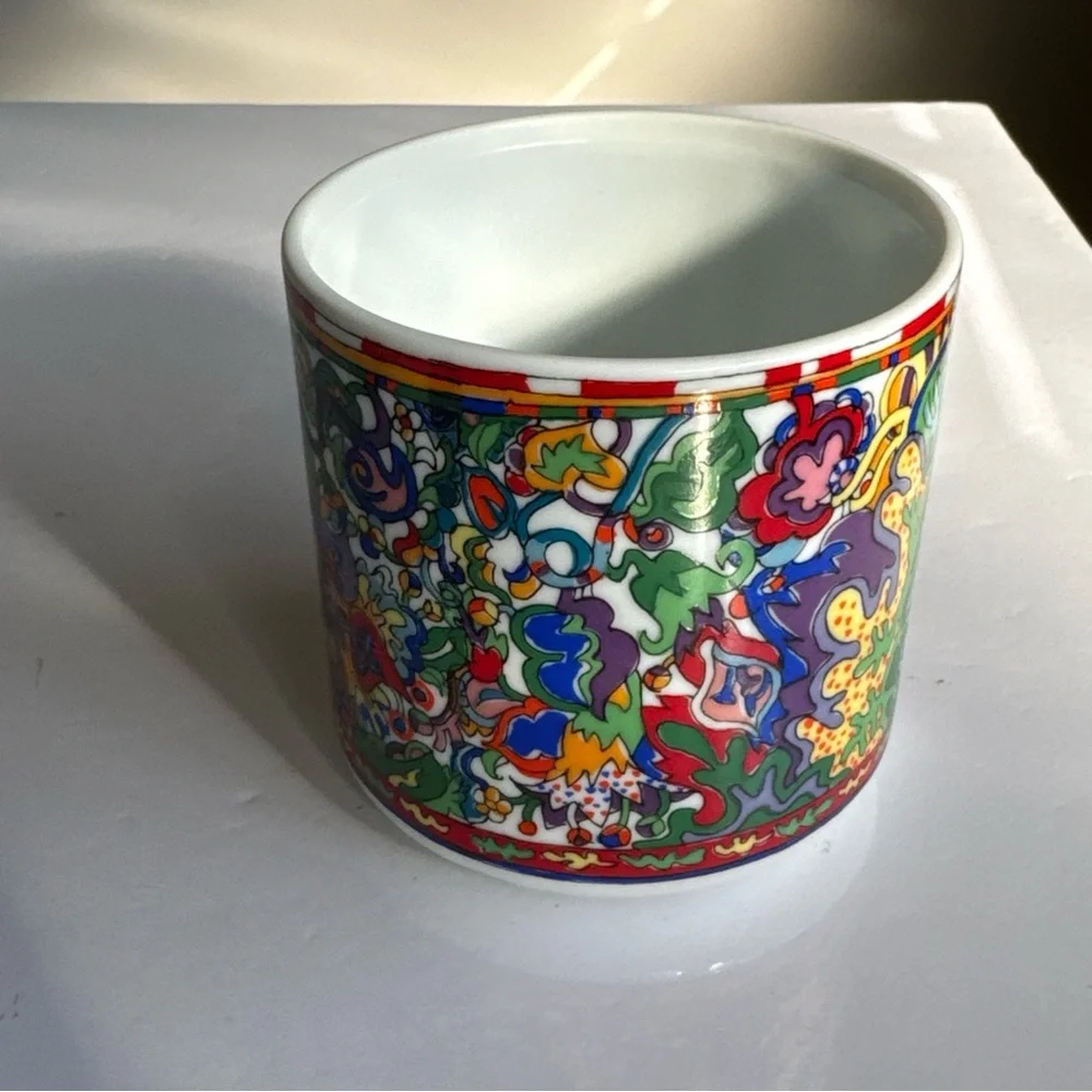 Vintage‎ 1970s Ceramic Yves Saint Laurent Rive Gauche Vanity Jar NO LID Abstract